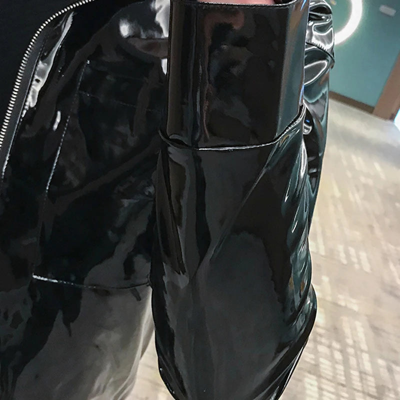 Faux Leather Leather Jacket