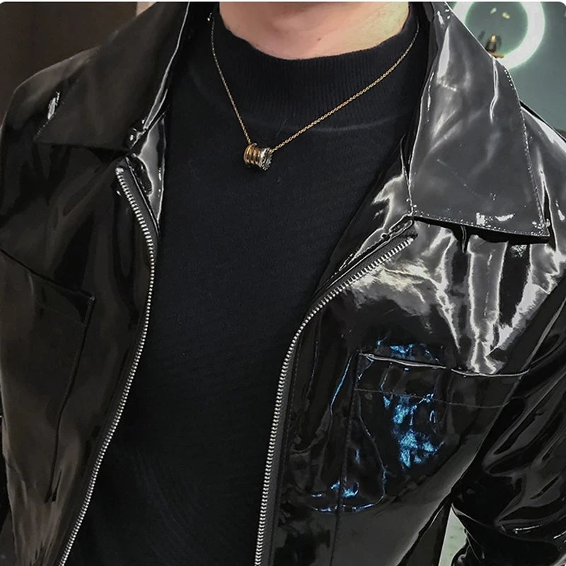 Faux Leather Leather Jacket