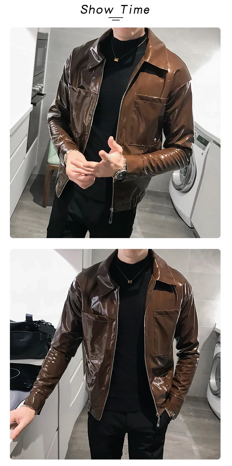 Faux Leather Leather Jacket