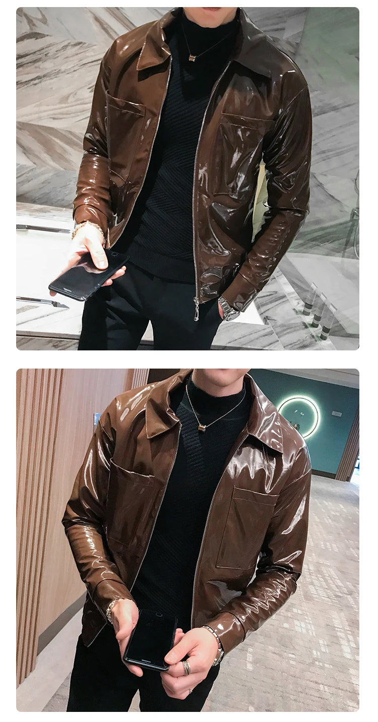 Faux Leather Leather Jacket