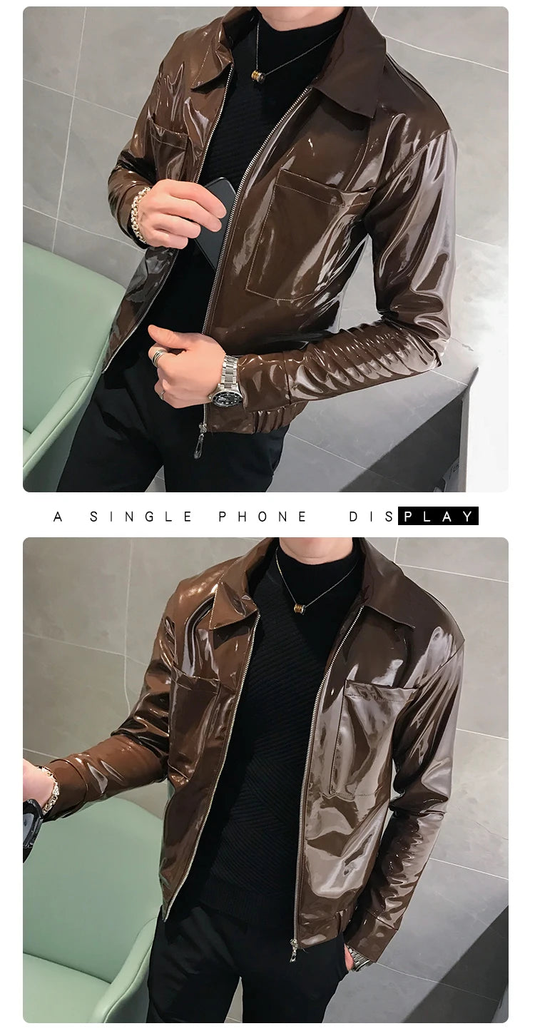Faux Leather Leather Jacket