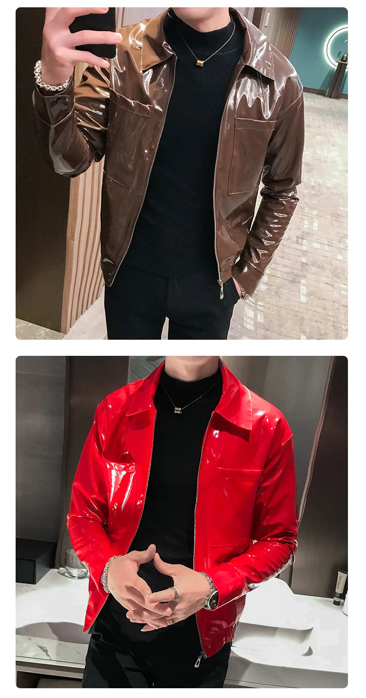 Faux Leather Leather Jacket