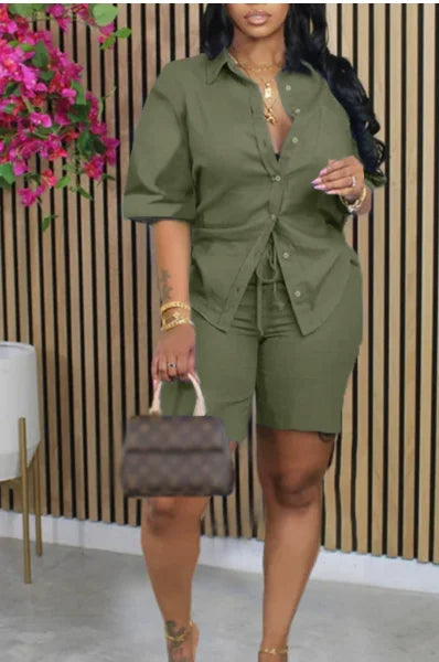 Casual Loose Short Pants Sets & Shirt