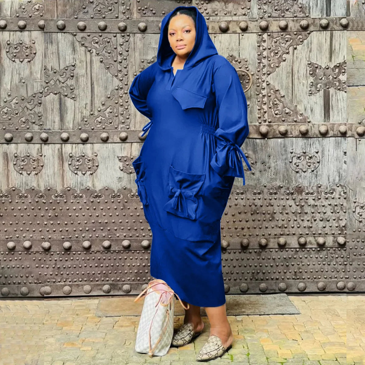 Plus Size Hooded Maxi Dress