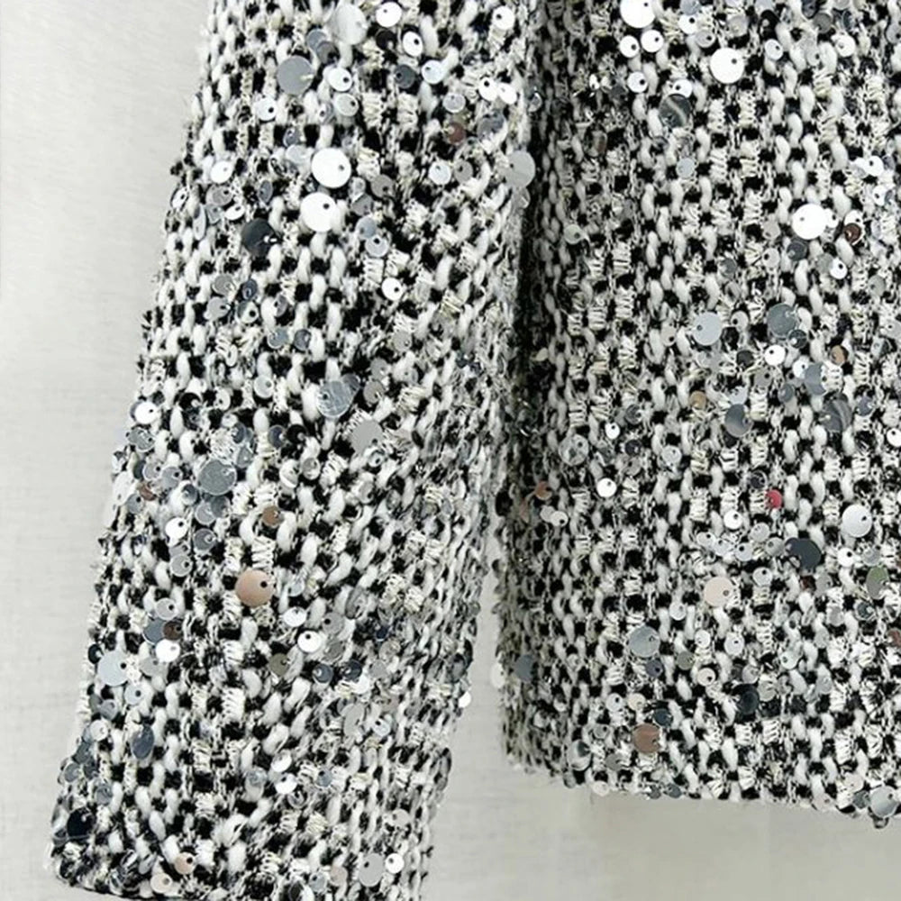 Men Fish Scale Sequin Jacket