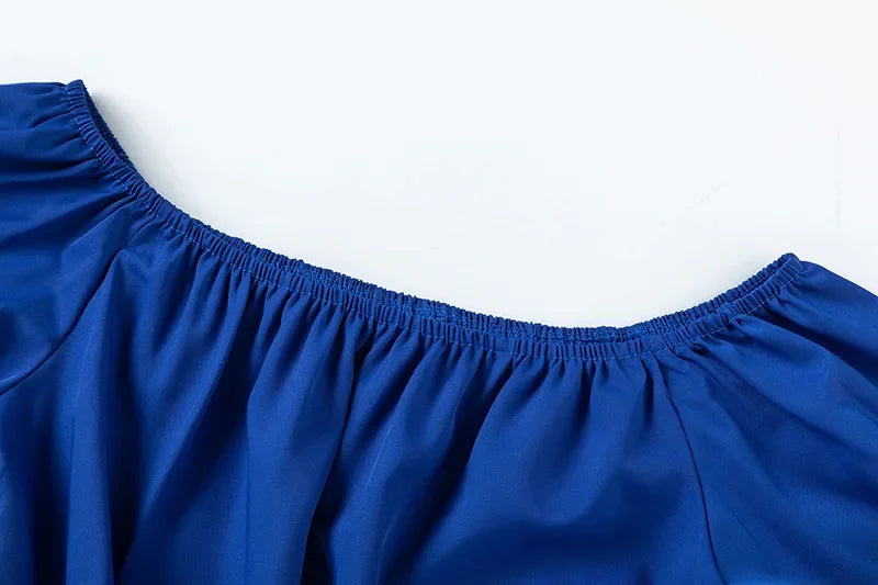 Wide Leg High waist Pants with Solid Micro Flare