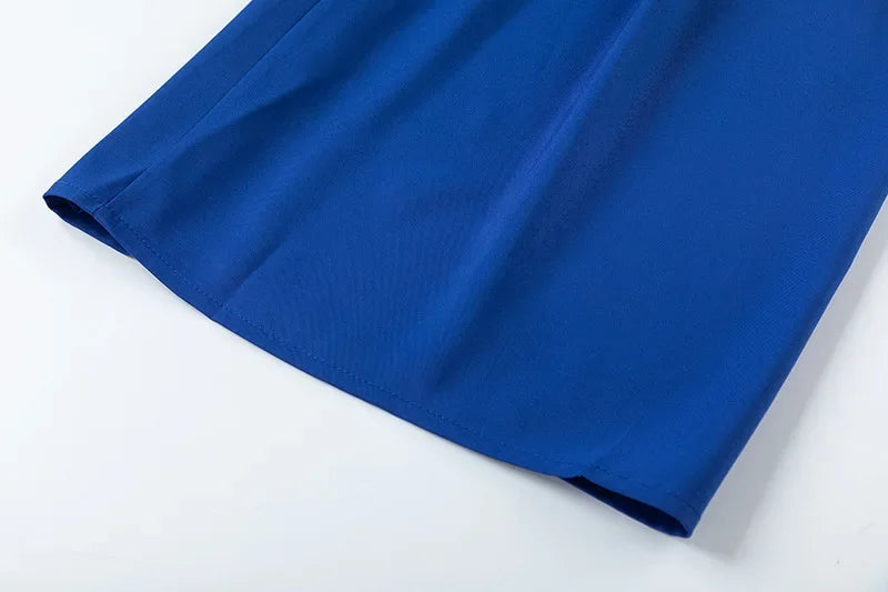 Wide Leg High waist Pants with Solid Micro Flare
