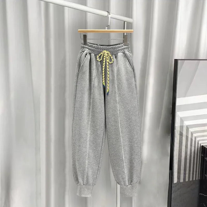 Versatile Zipper Preppy Loose T-shirt & Sweat pants