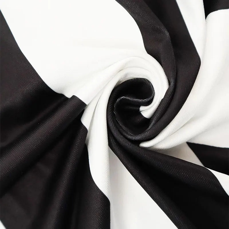 Black White Patchwork Casual Elegant Dress