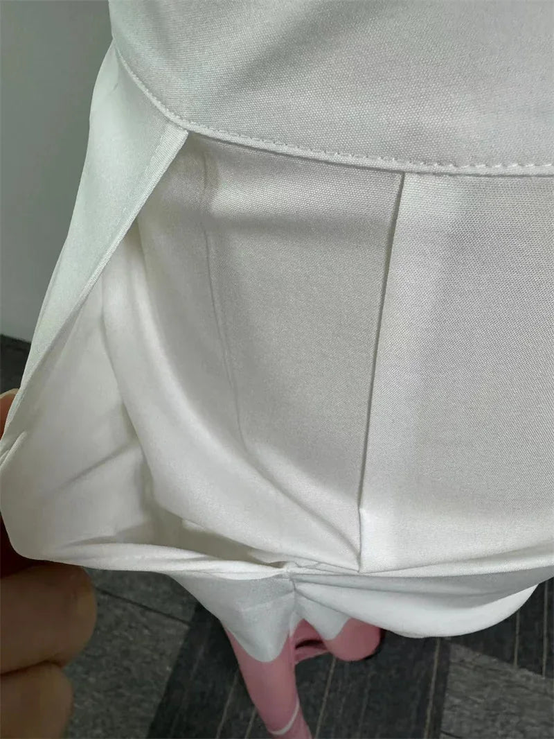 Two piece Set shoulder crop top and trousers