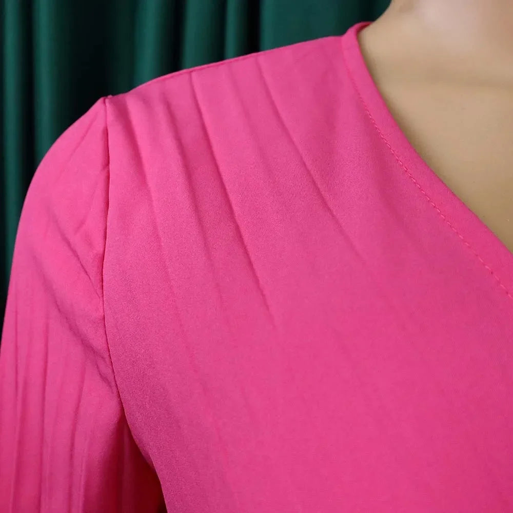 Elegant Pleated Jumpsuits & Rompers Full Sleeve