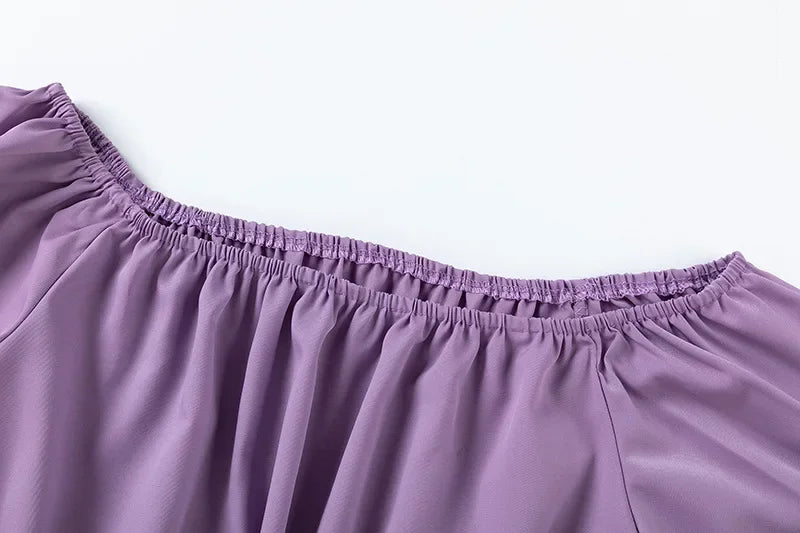Wide Leg High waist Pants with Solid Micro Flare