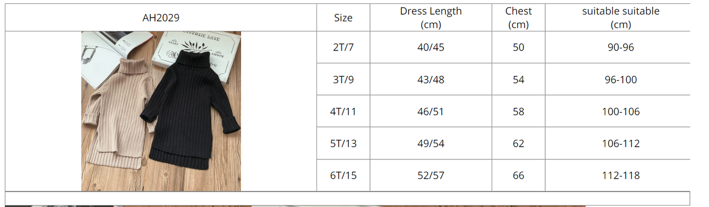 Kids (Boy/ Girl)High Collar Turtleneck Pullover - JELESACK