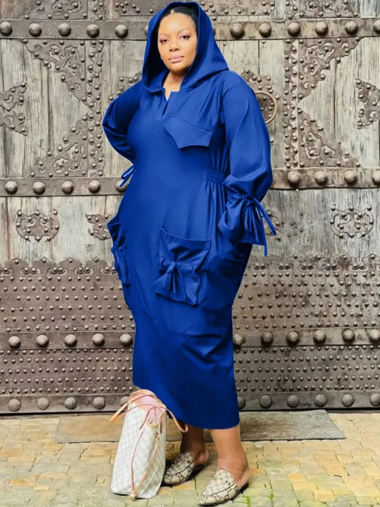 Plus Size Hooded Maxi Dress