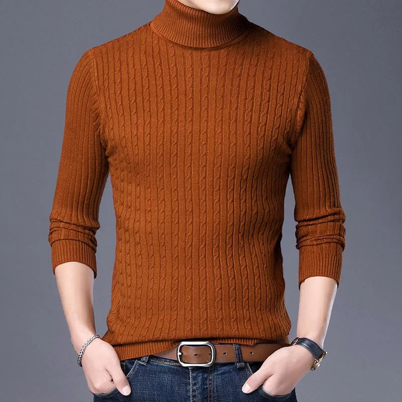 Winter High Neck Thick Warm Sweater Men Turtleneck