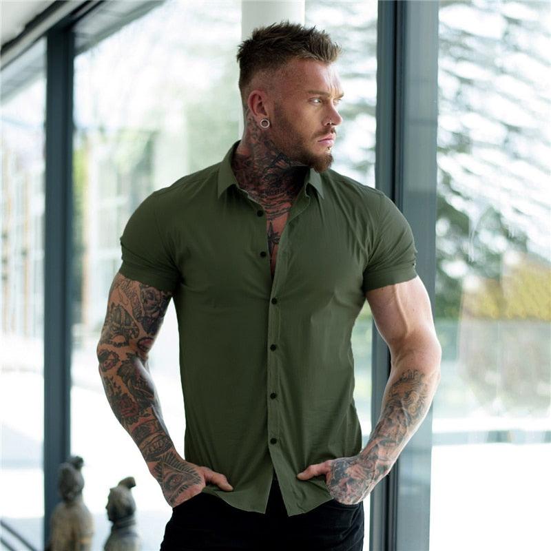 Casual Short Sleeve Solid Shirt - JELESACK