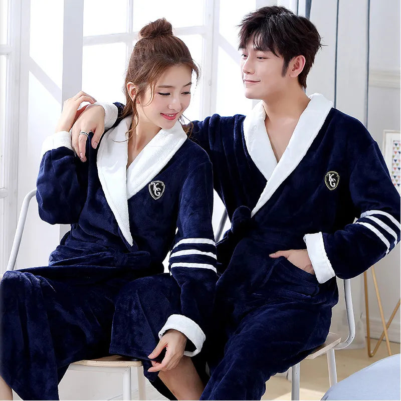 Winter Thick Warm Female & Male Couple Robes - JELESACK