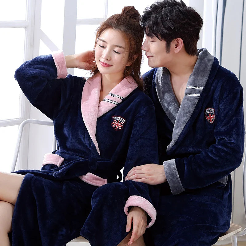 Winter Thick Warm Female & Male Couple Robes - JELESACK