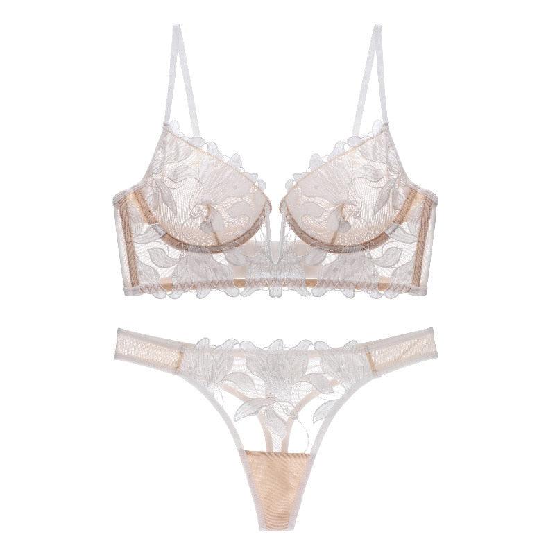 Lace Embroidery Brassiere Lingerie Set - JELESACK