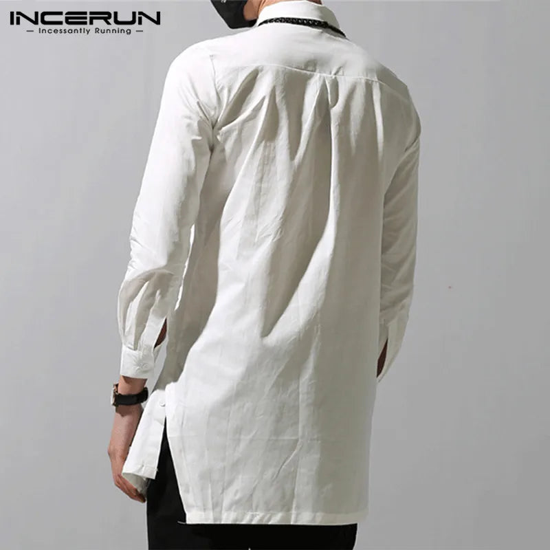 Irregular Shirts Lapel Button Long Sleeve - JELESACK