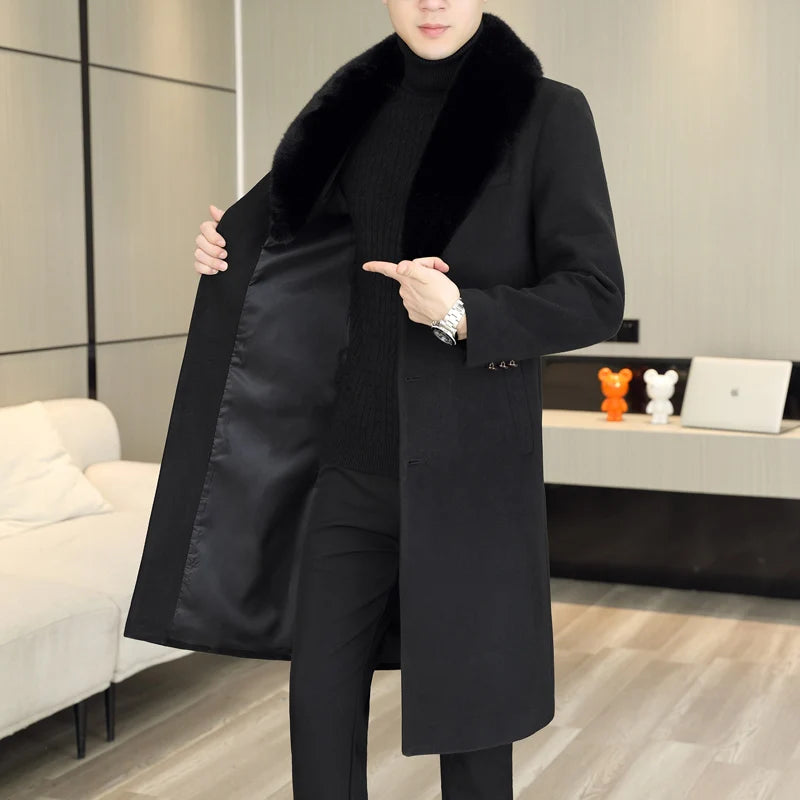 High-end Fur Collar Wool Coat - JELESACK