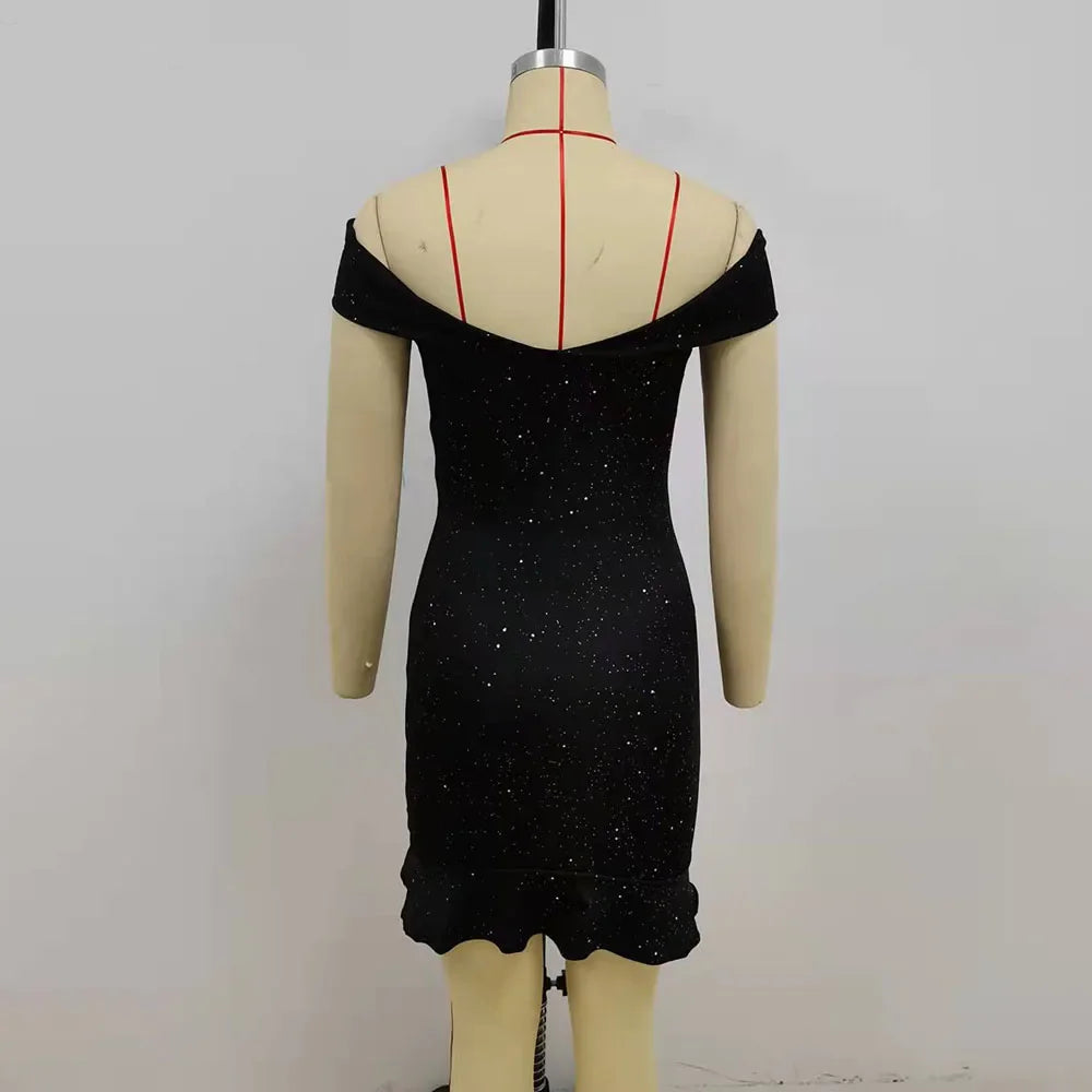Sleeveless Off Shoulder Mini Dress