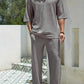 V-neck design shirt and pants