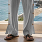 Casual Cotton Linen Drawstring Buckle Pants