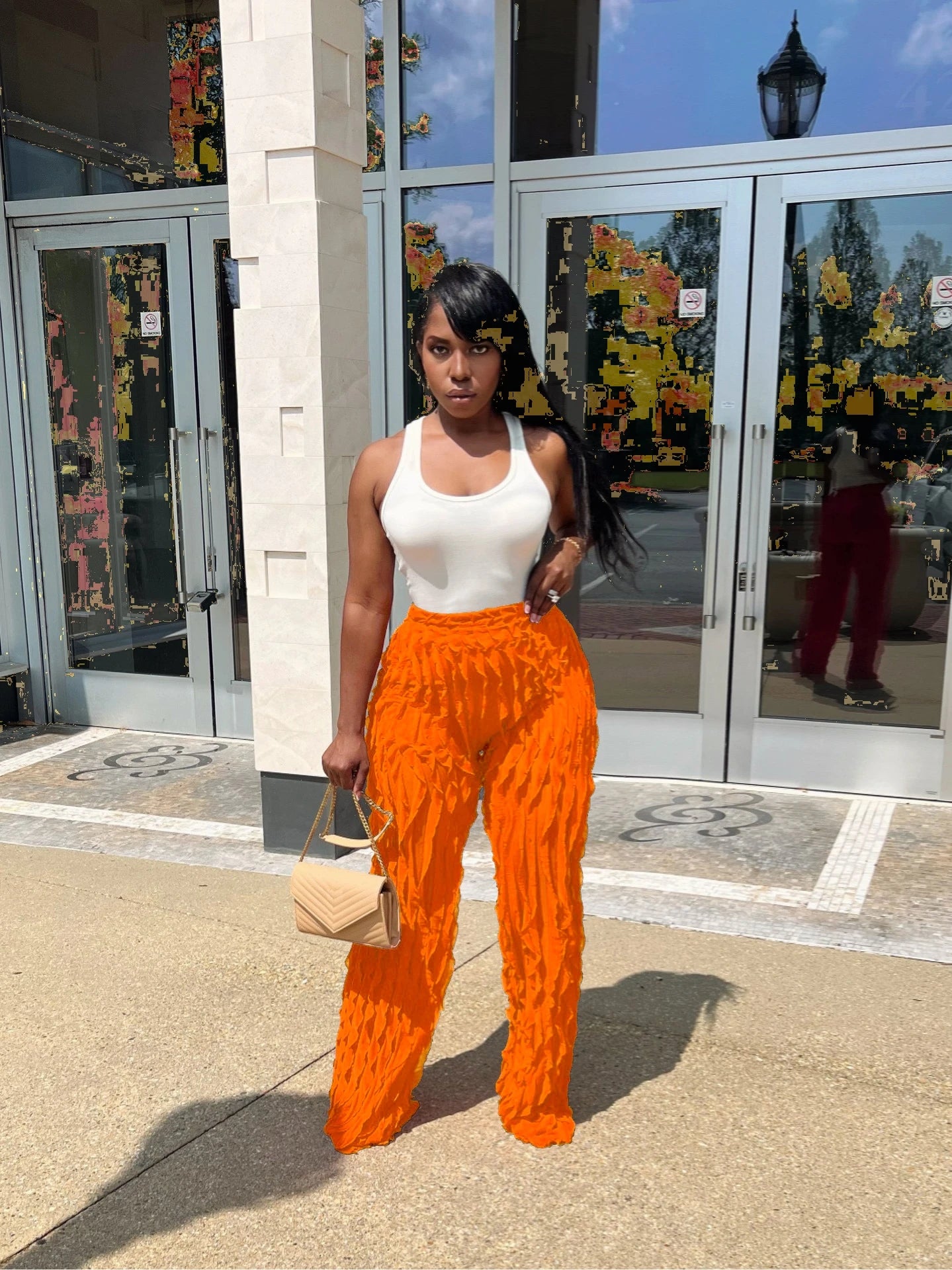 Ruffles Straight  pants