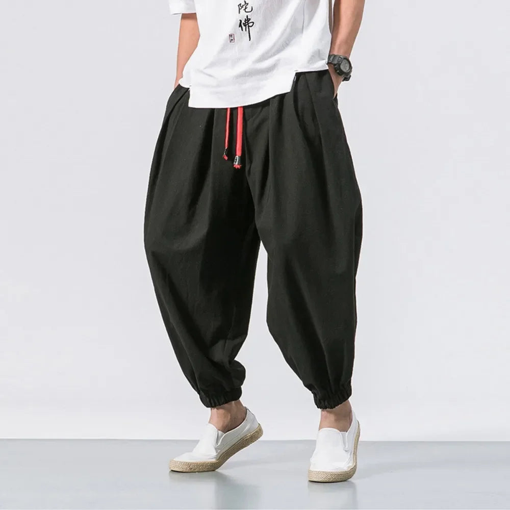 Loose Oversized Style Cotton and Linen Pants