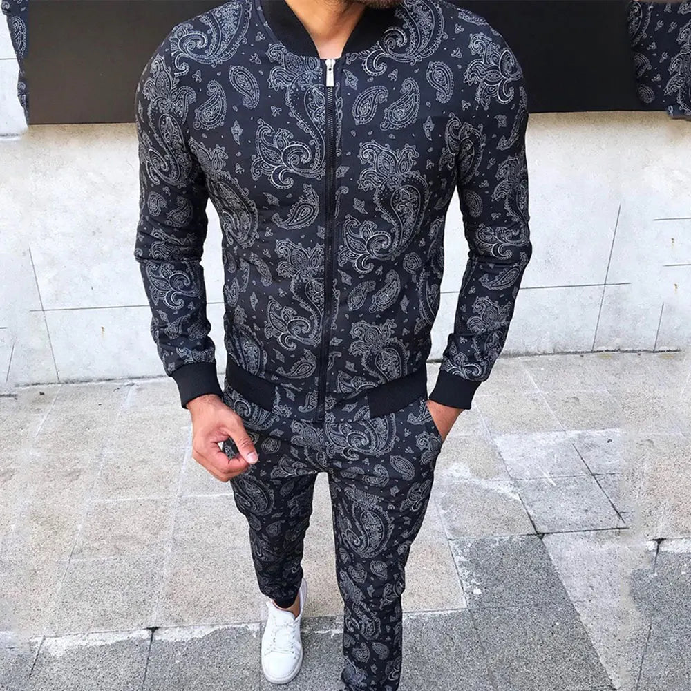 New Gentleman Plaid Men's Tracksuit Sets