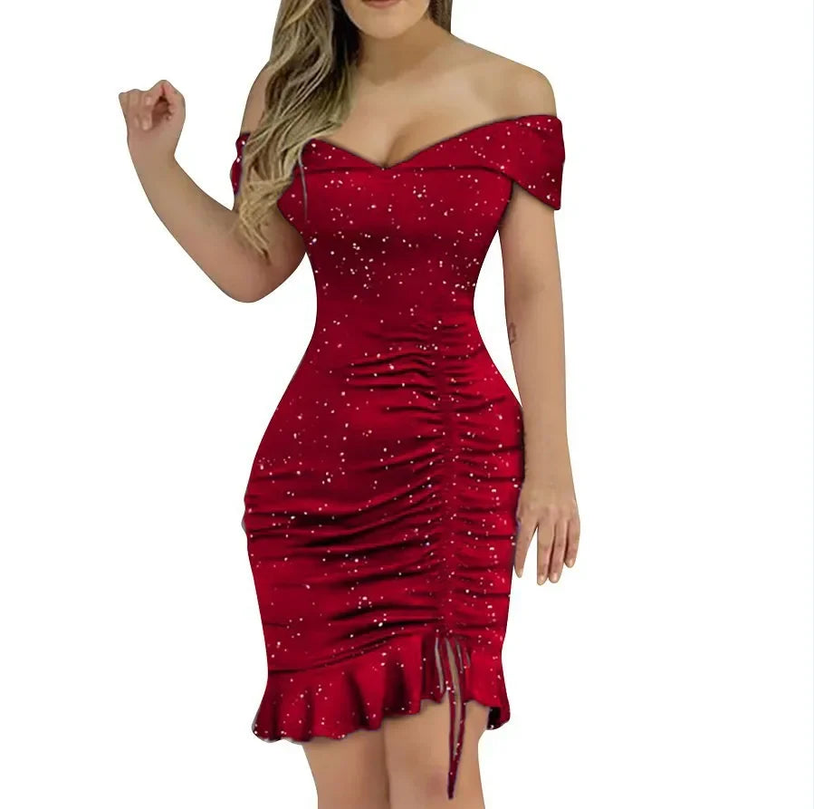 Sleeveless Off Shoulder Mini Dress