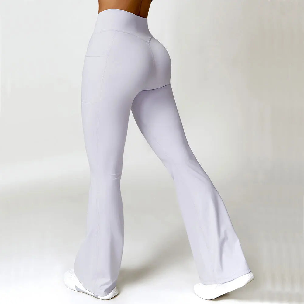 High Waist Flare Leggings Pants - JELESACK