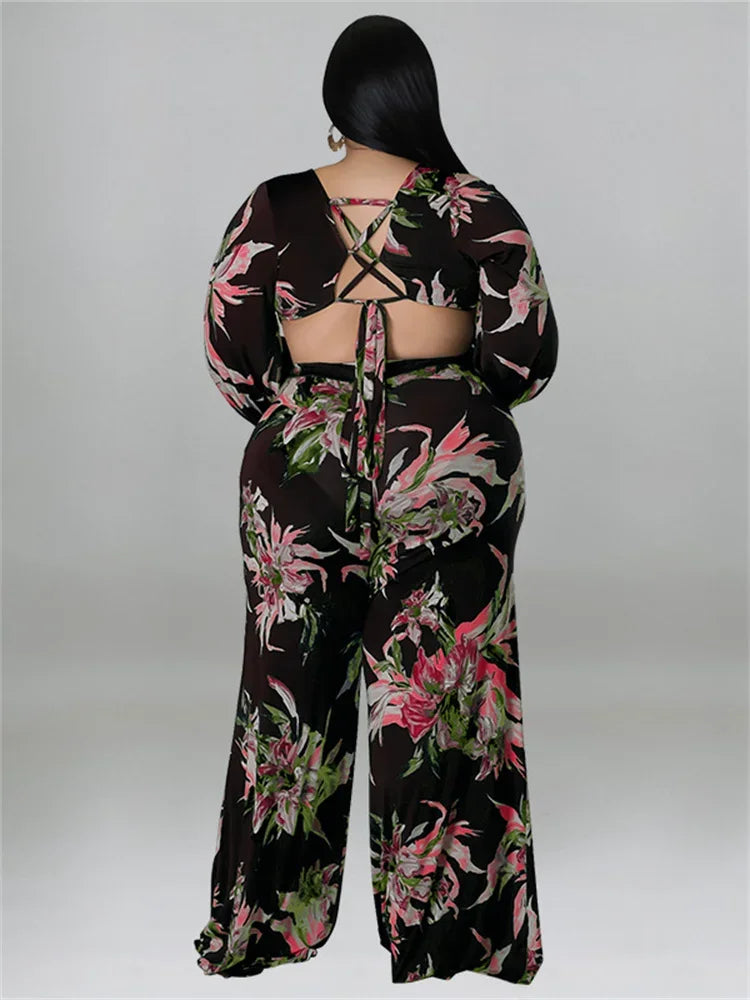 Plus Size Jumpsuit  Print One Piece