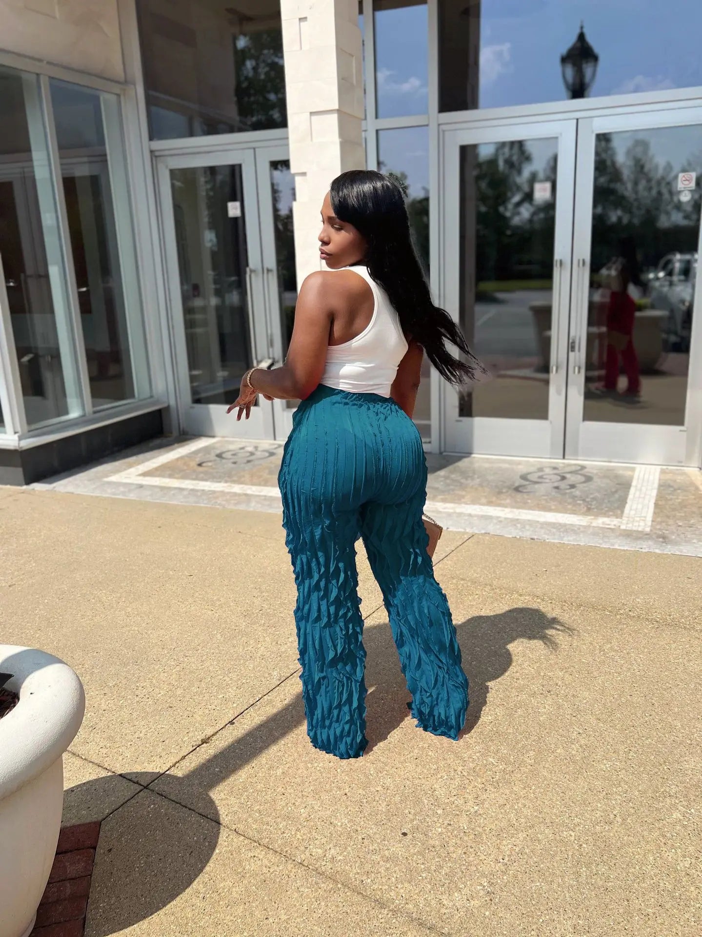 Ruffles Straight  pants