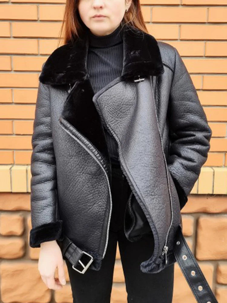 Faux Leather Winter Coats