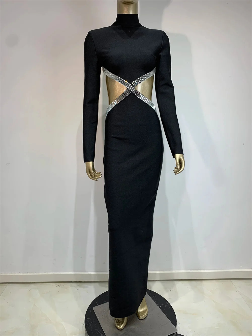 Long Dress Elegant Backless Stretch Cut Out Gown