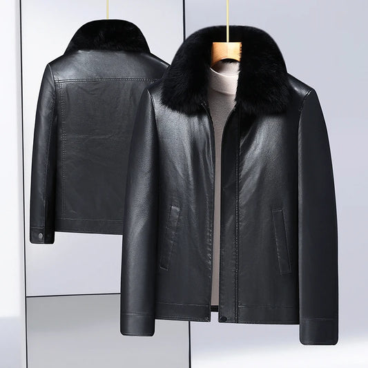 Men's Casual Leather Coat - JELESACK