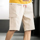 Men's Cargo Elastic Waist Multi Pocket Wide Short Pants