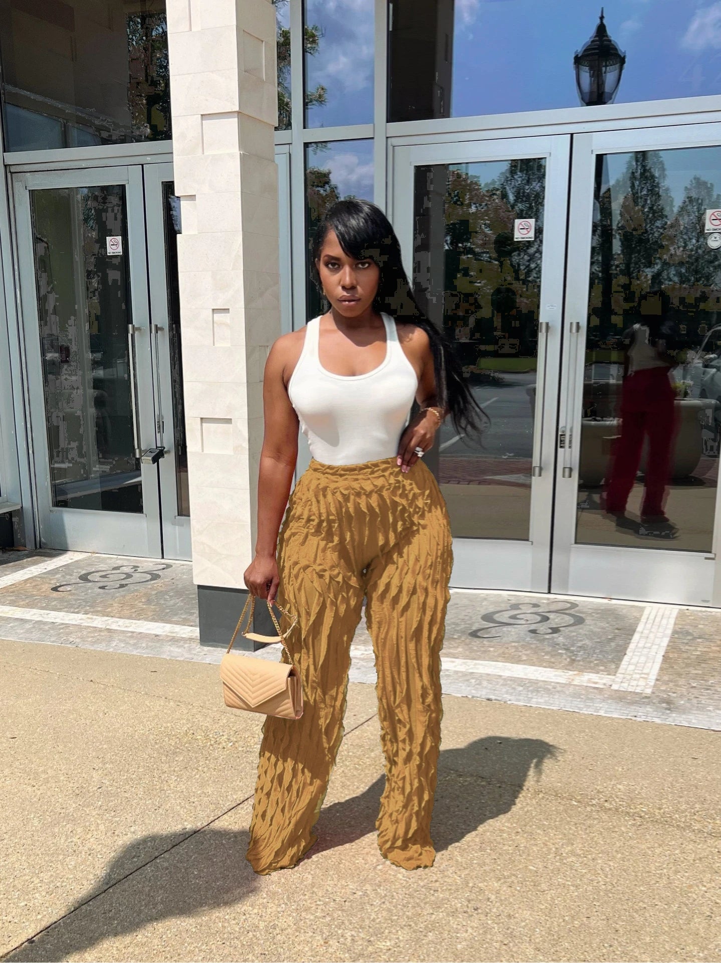 Ruffles Straight  pants