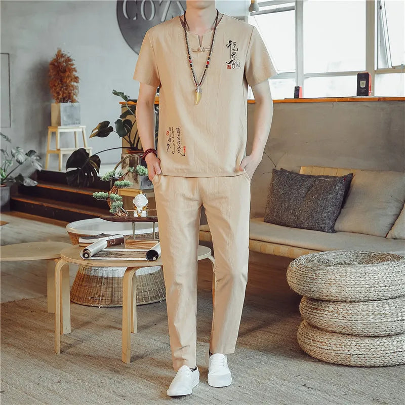 men's two piece set ( shirt+ trousers)