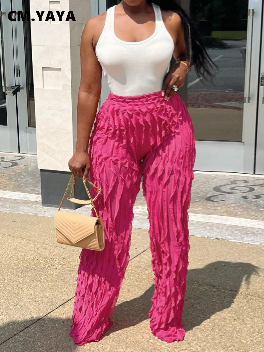 Ruffles Straight  pants