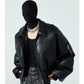 Winter Short Thick Warm Black Pu Leather Jacket