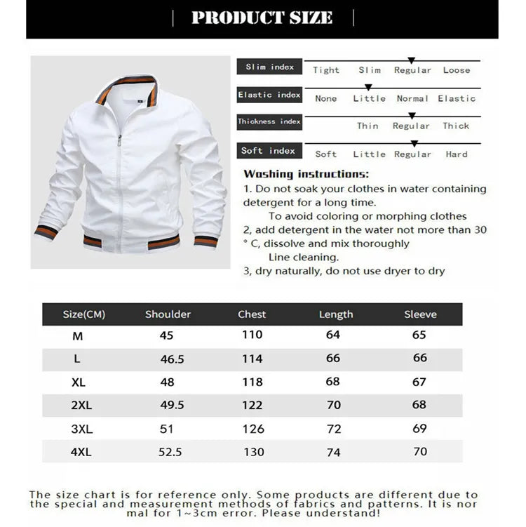 Men's Stand Collar Casual Zipper Jacket - JELESACK