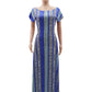 Blue Striped Printed Dress - JELESACK