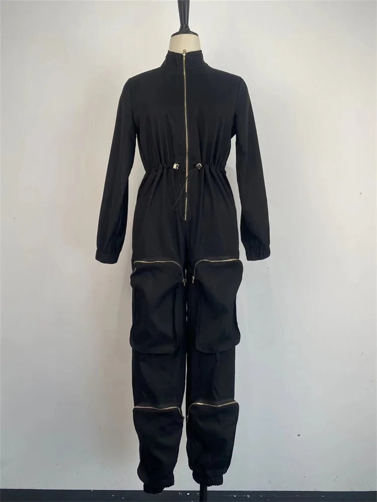 Zipper Cargo Women Jumpsuit