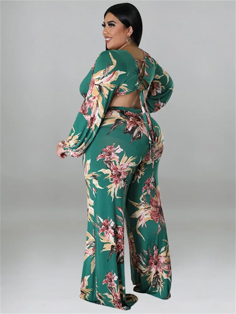 Plus Size Jumpsuit  Print One Piece