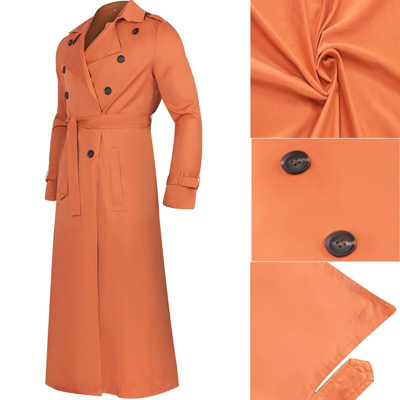 Men's Long Trench Coat - JELESACK