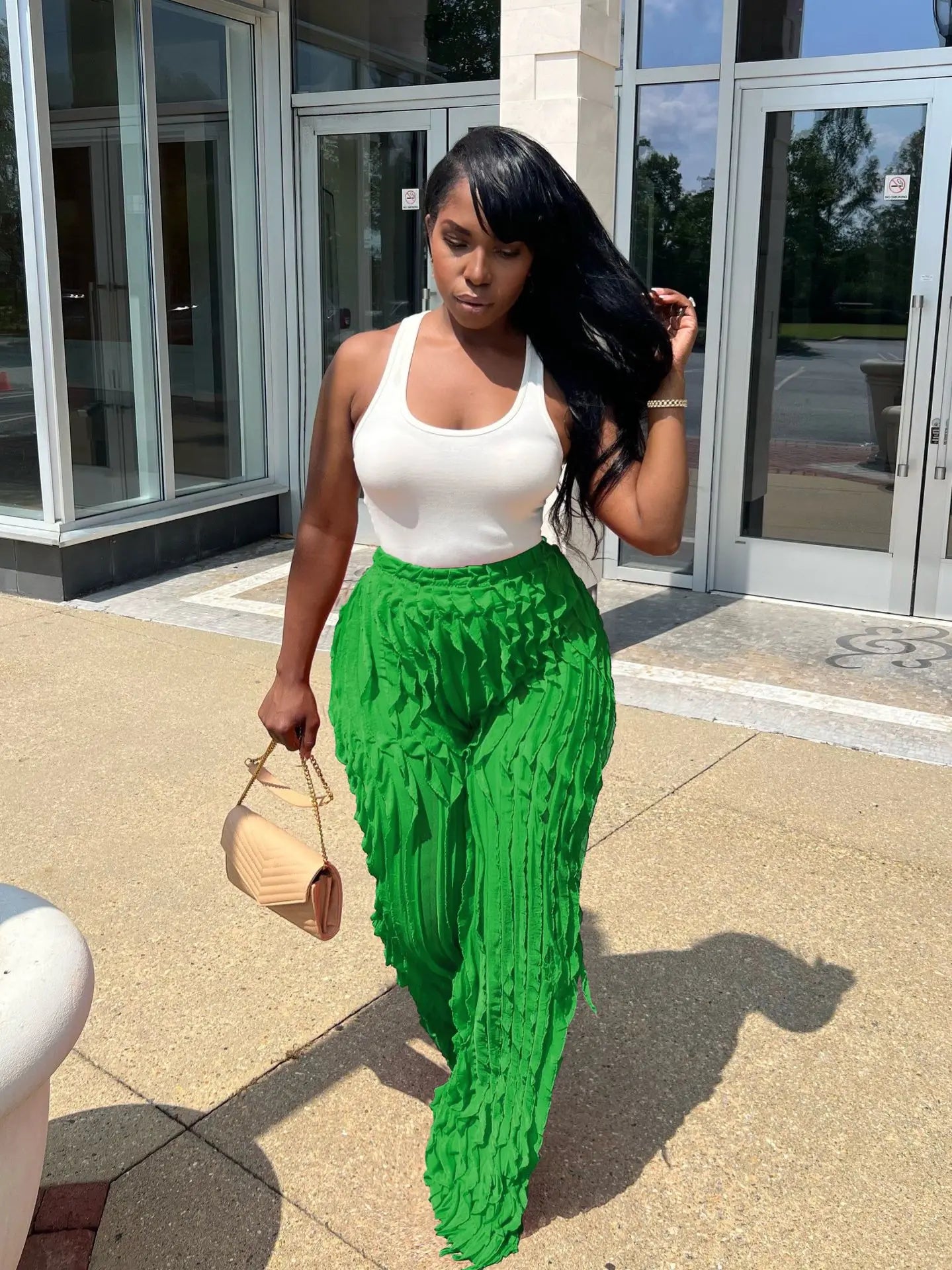 Ruffles Straight  pants