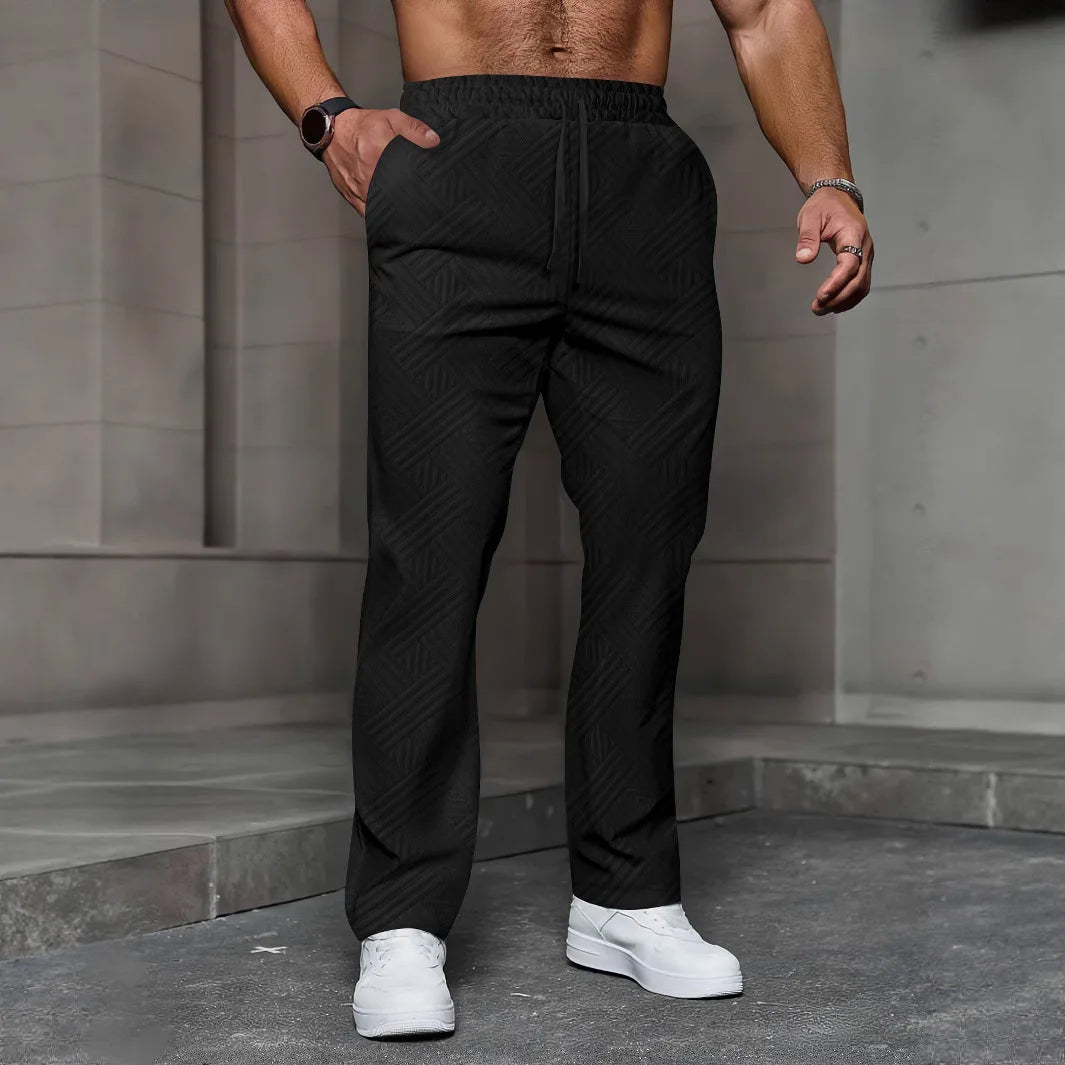 casual  jacquard elastic trousers